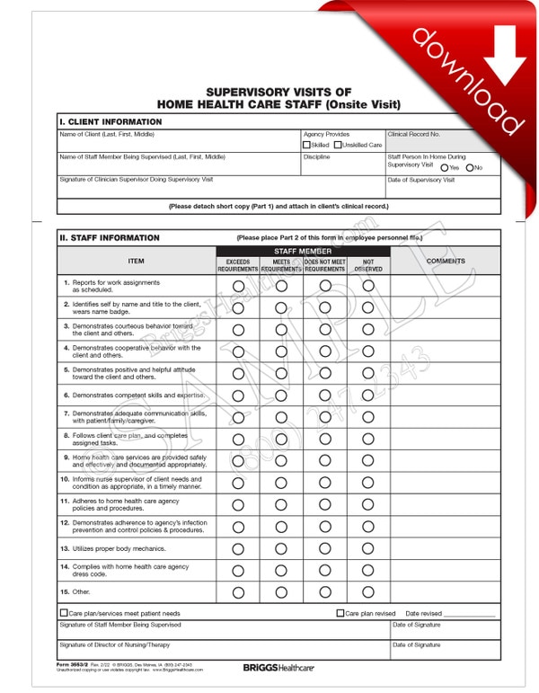 home health supervisory visits